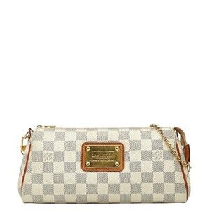 Louis Vuitton Damier Azur White Eva Chain Shoulder Bag Handbag Leather